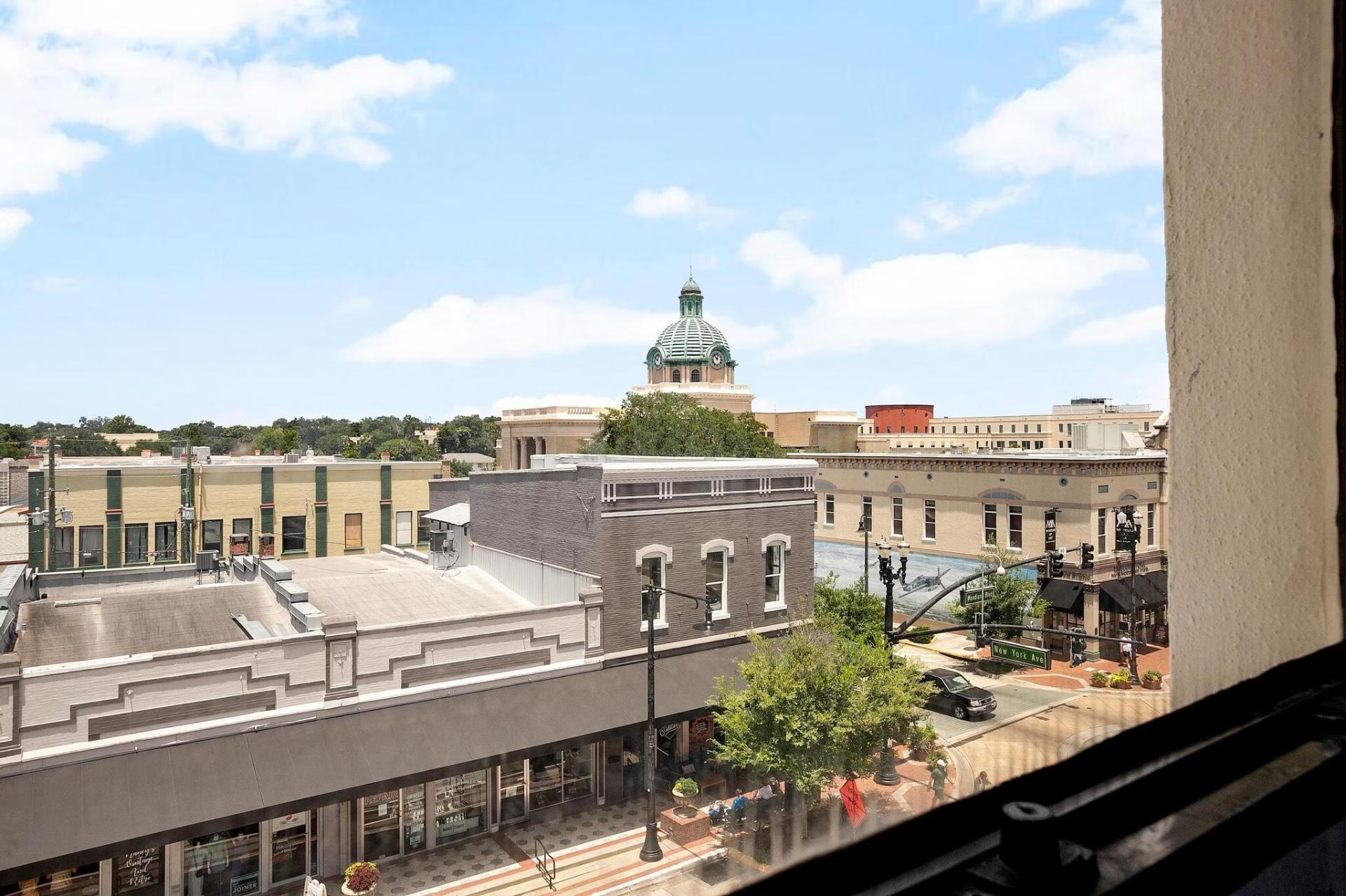 View from a New York Plaza office of the Volusia County Courthouse copper dome